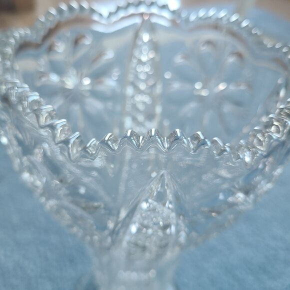 Heavy Imperial Glass Ohio Cosmos Clear Collection 12" Clear Flower Vase EAPG - Picture 4 of 9